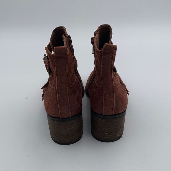 Lucky Brand equestrian style Suede Ankle Boots - Rust colored size 8.5 - Picture 6 of 12